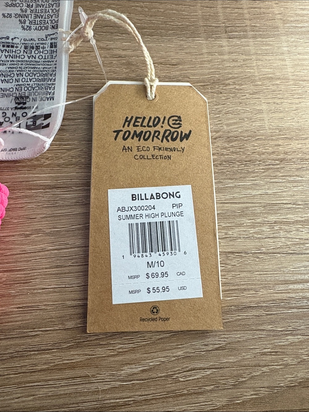 Billabong Hot Pink Textured Bikini Top - Picture 2 of 7